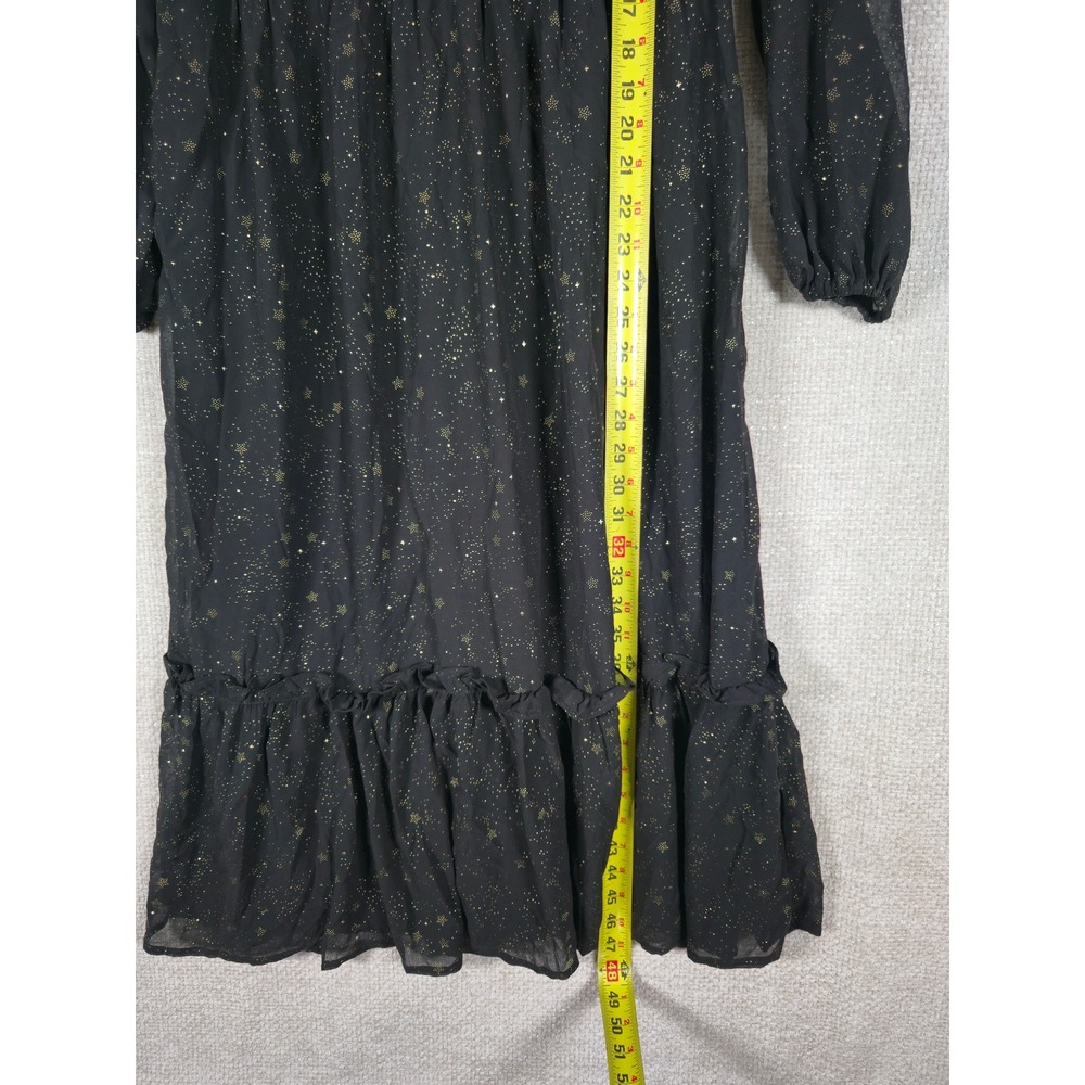 Moon River Black Midi Dress with Gold Speckle - Picture 8 of 14
